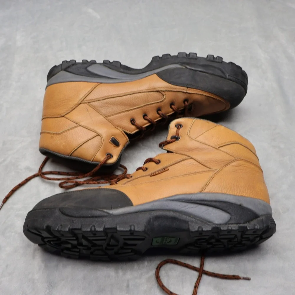 Hytest Mens 15 Wide Hiking Boots Brown Leather Rugged Steel‎ Toe Hiker Wide Work